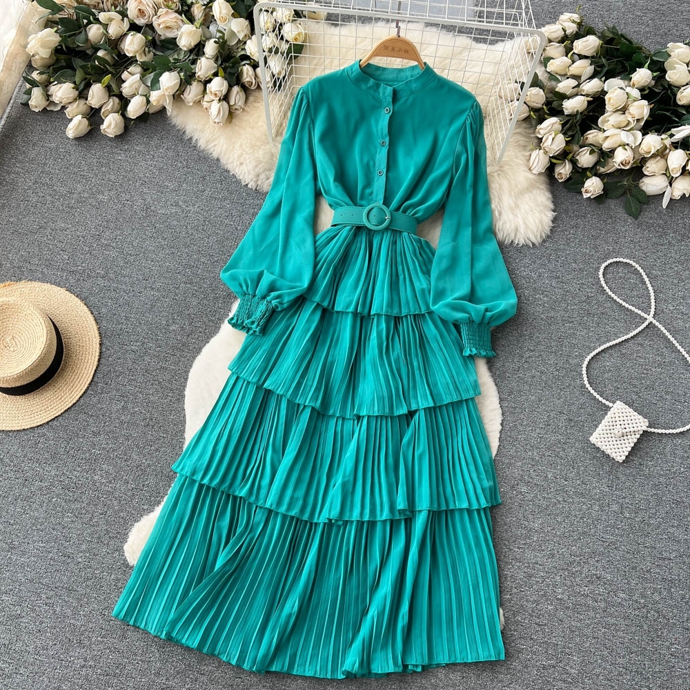 NEW Elegant and Classy Tulle Layered Dress with Long Sleeves for Wedding Guest